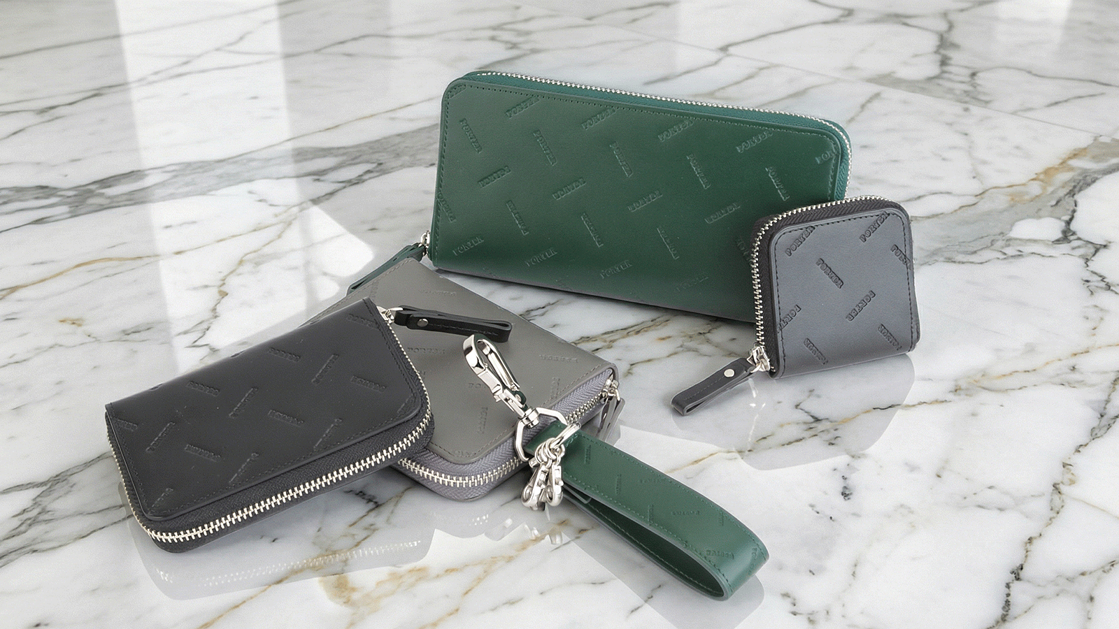 【美品】PORTER ENCHASE エンチェイス ケース グレー PORTER ENCHASE（ポーター エンチェイス）