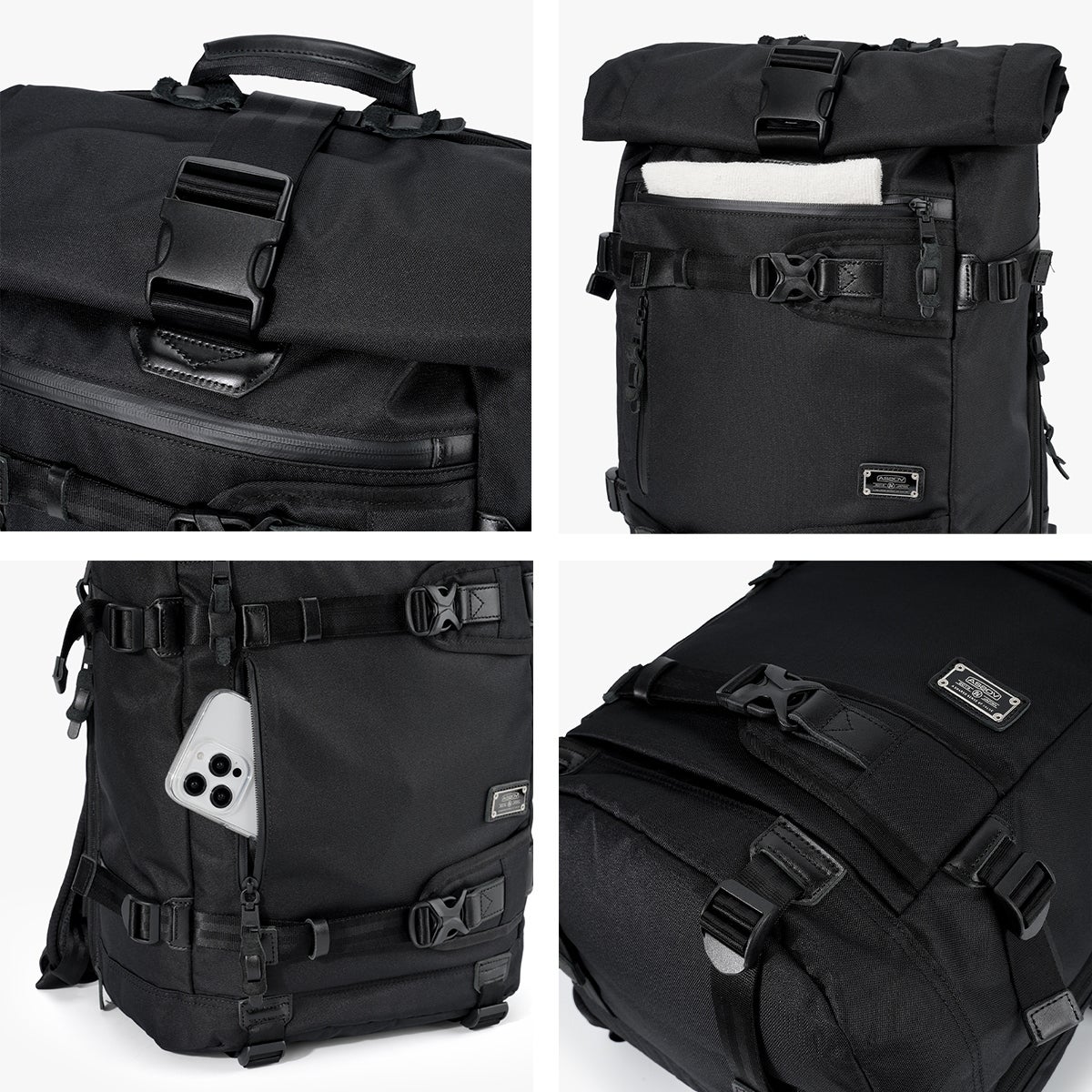 アッソブ コーデュラドビー バックパック ロールトップ リュック 32L