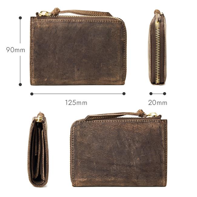 SLOW　スロー　SLOW&CO　財布　ミドルウォレット　クーズー SLOW スロウ 二つ折り財布 L字ファスナー クーズー ミドルウォレット