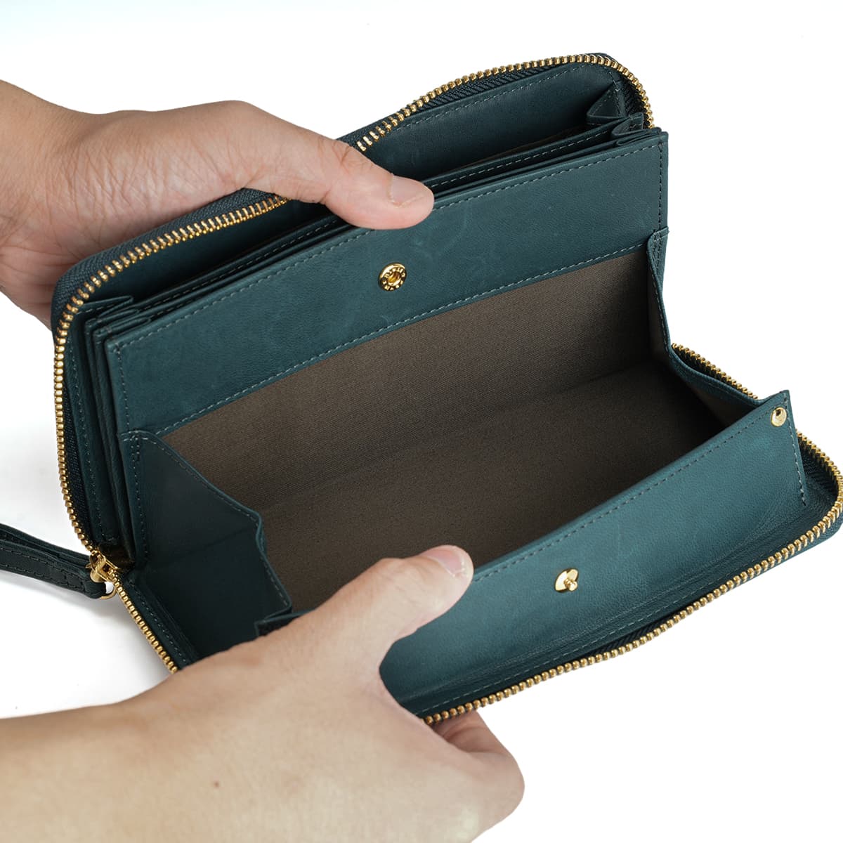 ポーター ワイズ ロングウォレット 341-01318 PORTER 財布 長財布 ラウンドファスナー box型小銭入れ 通帳 本革 馬革 緑 黒