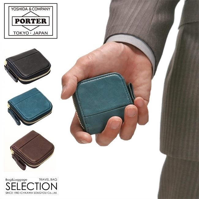 ポーター ワイズ コインケース 341-01321 PORTER 財布 小銭入れ ラウンドファスナー 本革 馬革 緑 小さめ