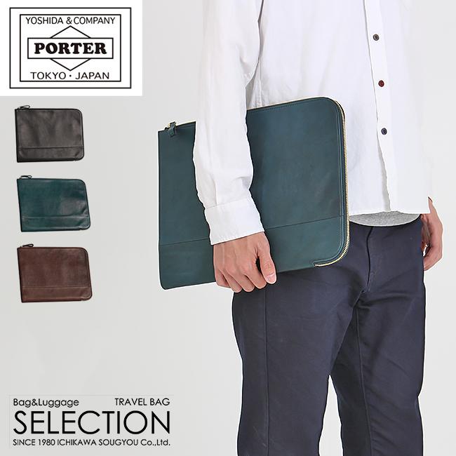 ポーター ワイズ ドキュメントケース 341-01323 PORTER クラッチバッグ A4 本革 馬革 緑