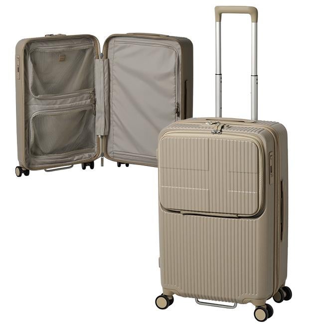 2年保証＋イノベーター スーツケース Mサイズ 62L フロントオープン 前