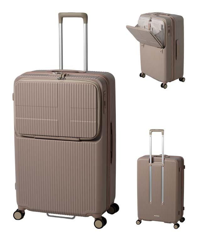 2年保証＋イノベーター スーツケース Lサイズ 92L フロントオープン 前