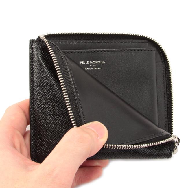 ペッレモルビダ 財布 L字ファスナー コンパクト 本革 薄マチ 半札