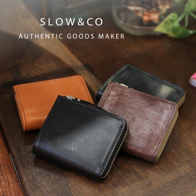 SLOW スロウ 二つ折り財布 ミニ財布 L字ファスナー ブライドルレザー