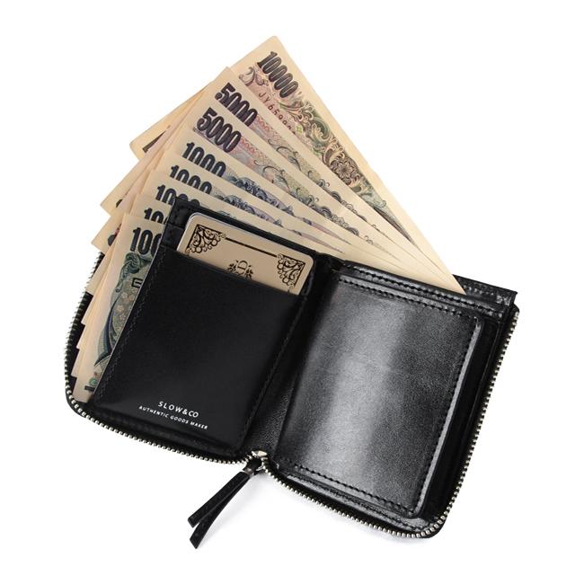 SLOW スロウ 二つ折り財布 ミニ財布 L字ファスナー ブライドルレザー