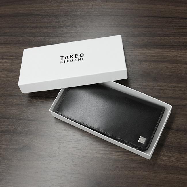 タケオキクチ 財布 長財布 メンズ ブランド スリム レザー 本革 薄い