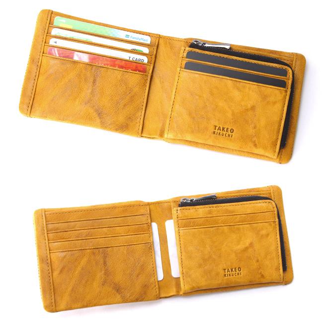 タケオキクチ オイスター小物 二つ折り財布 TAKEO KIKUCHI tk-720624