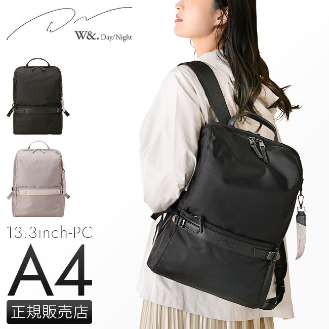 ace W&.Day/Night リッカ スクエアリュック ブラックA4 SPRING SALE]W＆.Day/Night エース リュック ビジネスリュック ダブル