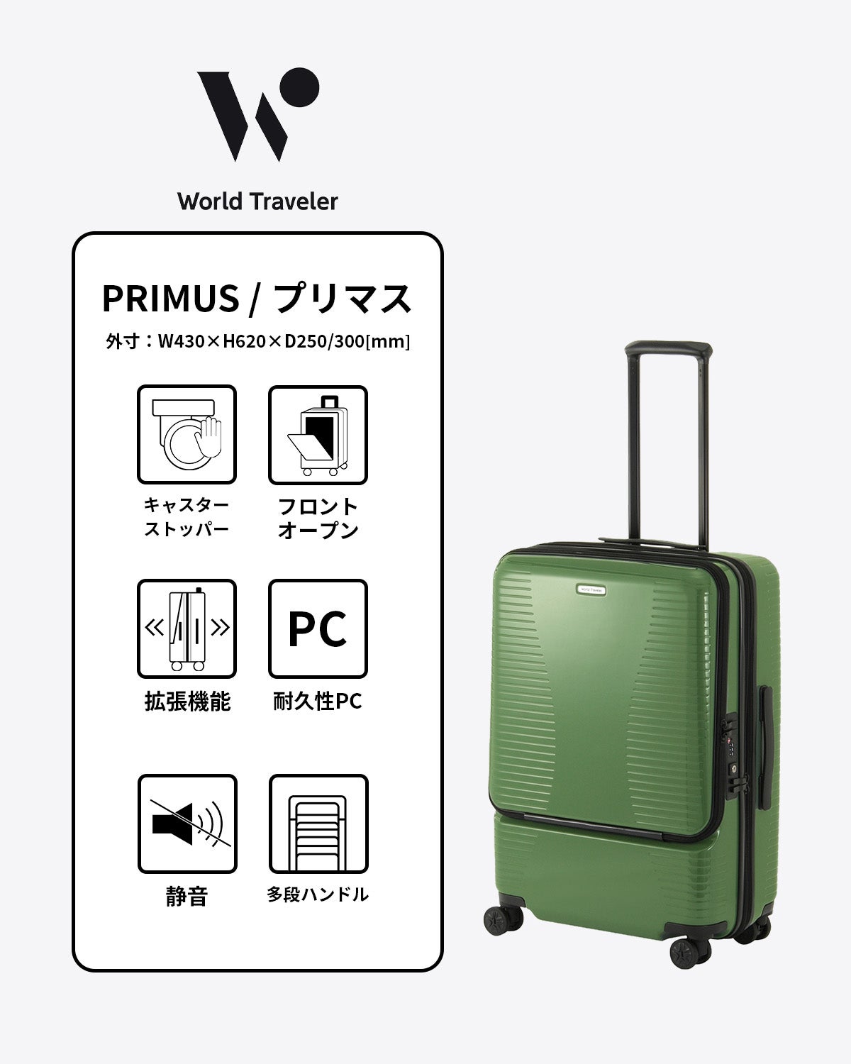 ワールドトラベラー プリマス スーツケース World Traveler wt-06702