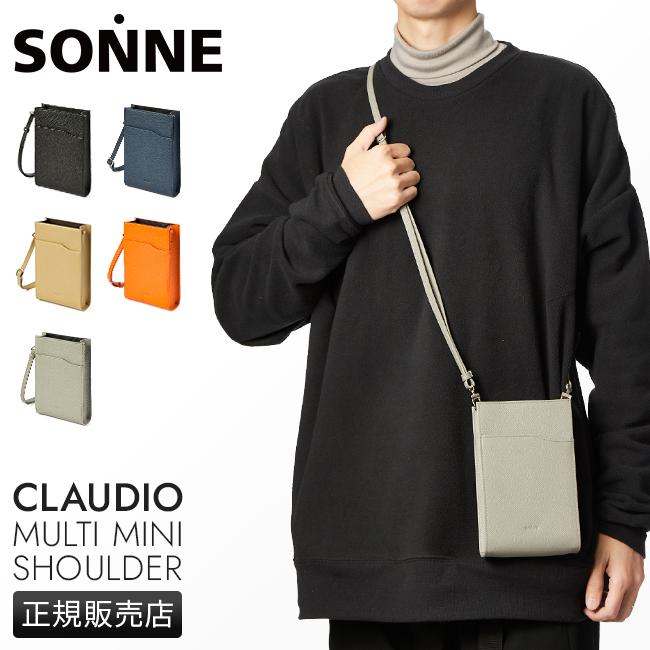 新品 SONNE スマホショルダーバッグ レザー CLAUDIO グレー ゾンネ スマホショルダー クラウディオ SONNE CLAUDIO SOX024 ｜ONLINE