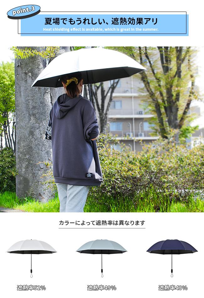 バグスロウ×アンベル カルクト 長傘 全天候型 晴雨兼用 完全遮光 遮熱 UVカット Amvel HEATBLOCK KALCT bugSlaw A1563