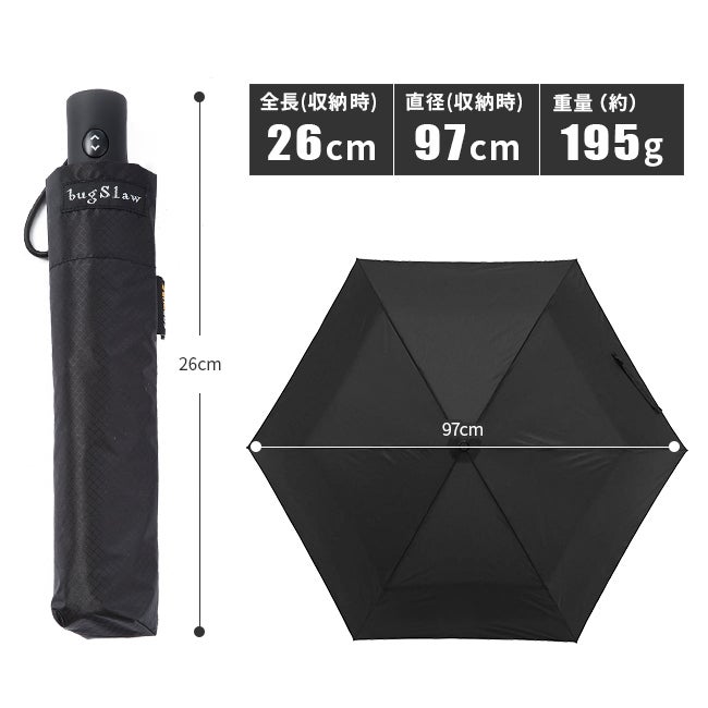 バグスロウ×アンベル ベリカル コーデュラ 折りたたみ傘 自動開閉 6本骨 Amvel VERYKAL CORDURA bugSlaw-006