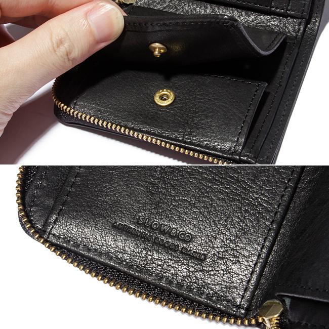 SLOW&CO so856L 二つ折り財布 SLOW スロウ 財布 二つ折り財布 ミニ財布 小さい財布 L字ファスナー 本