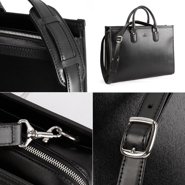 ★匿名配送★LANVIN 黒レザー 2wayビジネスバッグ 鍵付き lac-280523_1.jpg
