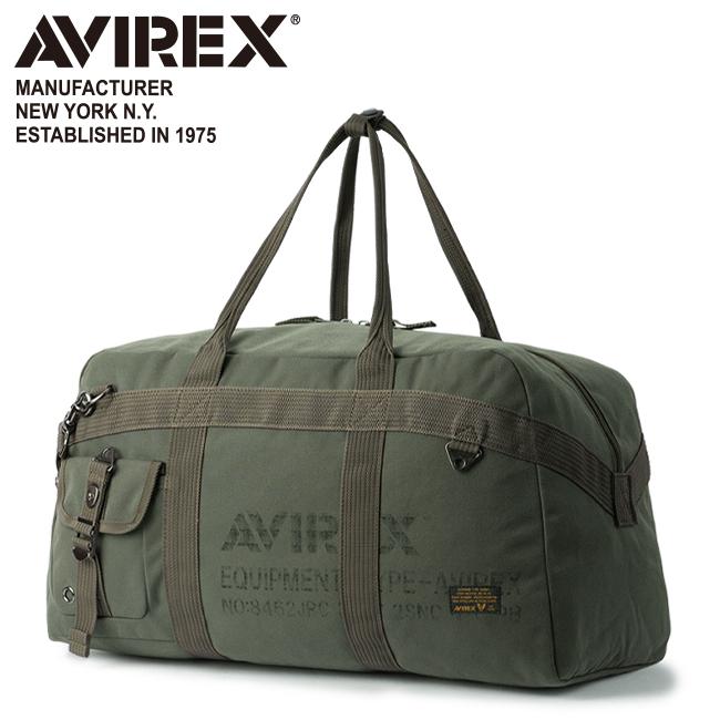 avirex ボストン　バック　キャンバス　牛革　ダメージ加工 アヴィレックス アビレックス ボストンバッグ ゴルフ 1泊 2泊 AVIREX