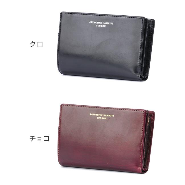 本革 Katharine Hamnett London フードブルゾン ボルドー 数量限定 キャサリンハムネット 二つ折り財布 ミドル財布 ミドル