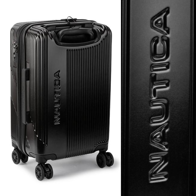 NAUTICA キャリーケース 55~60L Mサイズ ブラック イエロー ノーティカ スーツケース 機内持ち込み 37L/41L Sサイズ SS 拡張