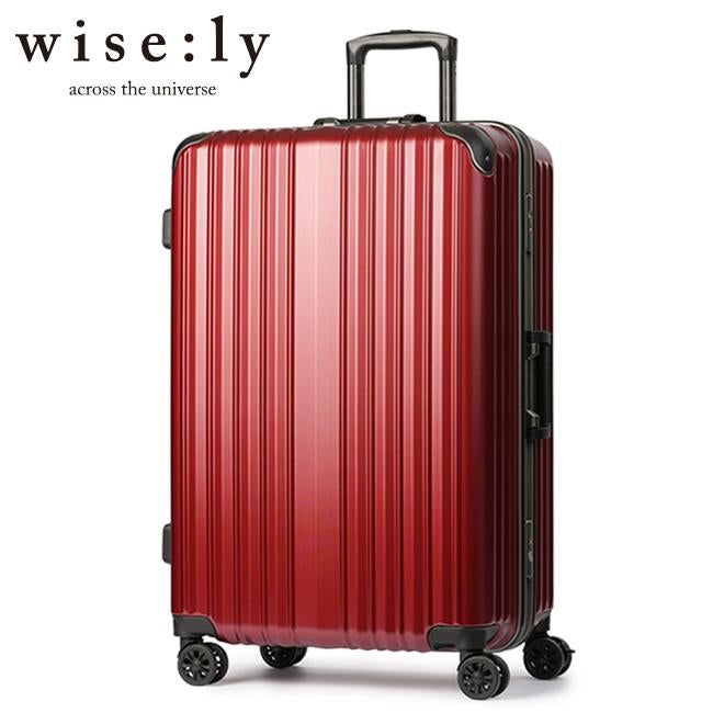 【色:レッド】[ワイズリー] スーツケース 超軽量 ショック吸収・ストッパー機能 ワイズリー wise:ly ワイズリー スーツケース 機内持ち込み Sサイズ