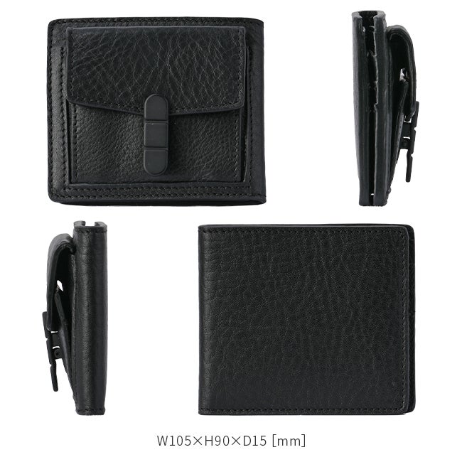 美品 TOMOE トモエ　本革　二つ折り財布 ブラック ミニウォレット TOMOE トモエ 二つ折り財布 ミニ財布 ミニウォレット ボックス型