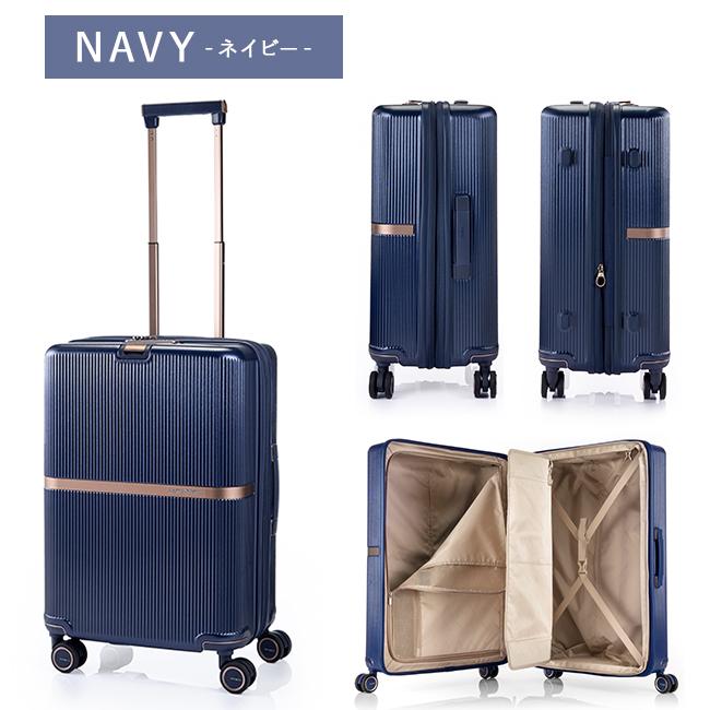 か*ん様 Samsonite ゴールド×ネイビー 高級キャリーケース 機内持ち込 サムソナイト スーツケース 60L 61cm 3.8kg ミンター スピナー61