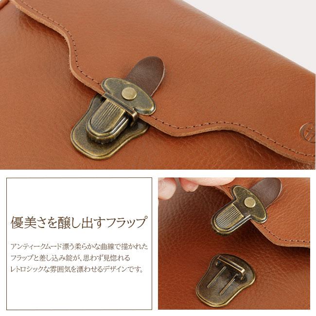 極美品 CLEDRAN シボ革 オールレザーバイカラー ショルダーボディバッグ CLEDRAN（クレドラン） ショルダー ガレ ワイドショルダー GALE WIDE