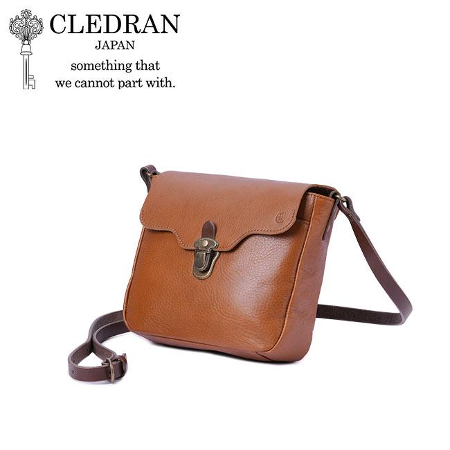 極美品 CLEDRAN シボ革 オールレザーバイカラー ショルダーボディバッグ CLEDRAN クレドラン バッグ ショルダーバッグ レディース ブランド
