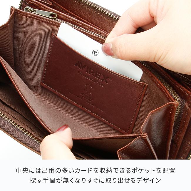 アヴィレックス アビレックス 長財布 ラウンドファスナー AVIREX