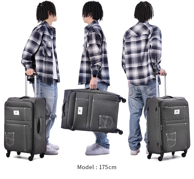Lee リー スーツケース Mサイズ 55L/63L フロントオープン 拡張機能
