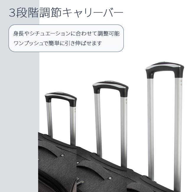 Lee リー スーツケース Mサイズ 55L/63L フロントオープン 拡張機能