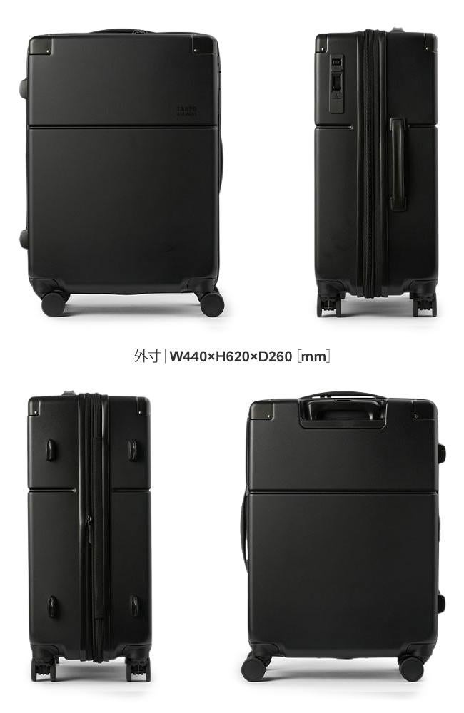 タケオキクチ スーツケース Mサイズ 55L/64L 拡張機能付き ストッパー
