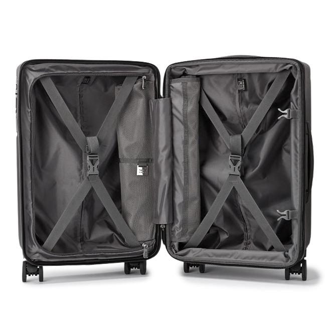 タケオキクチ スーツケース Mサイズ 55L/64L 拡張機能付き ストッパー