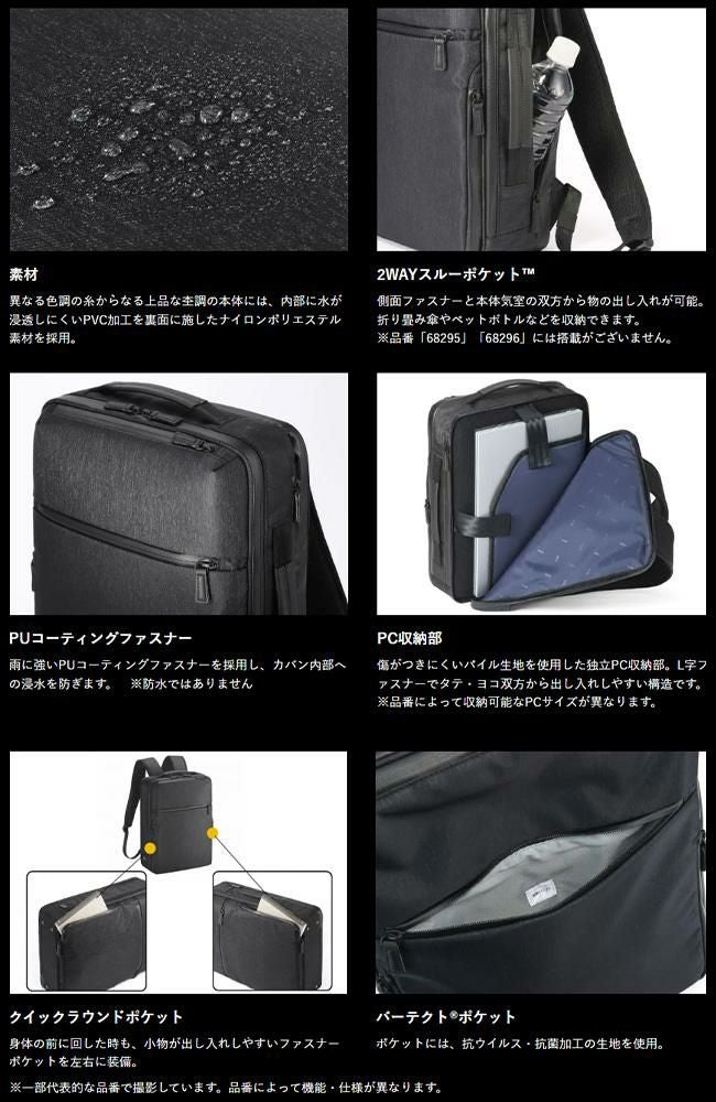 エース ジーンレーベル ガジェタブルヘザー ビジネスリュック ace.GENE LABEL gene-68294