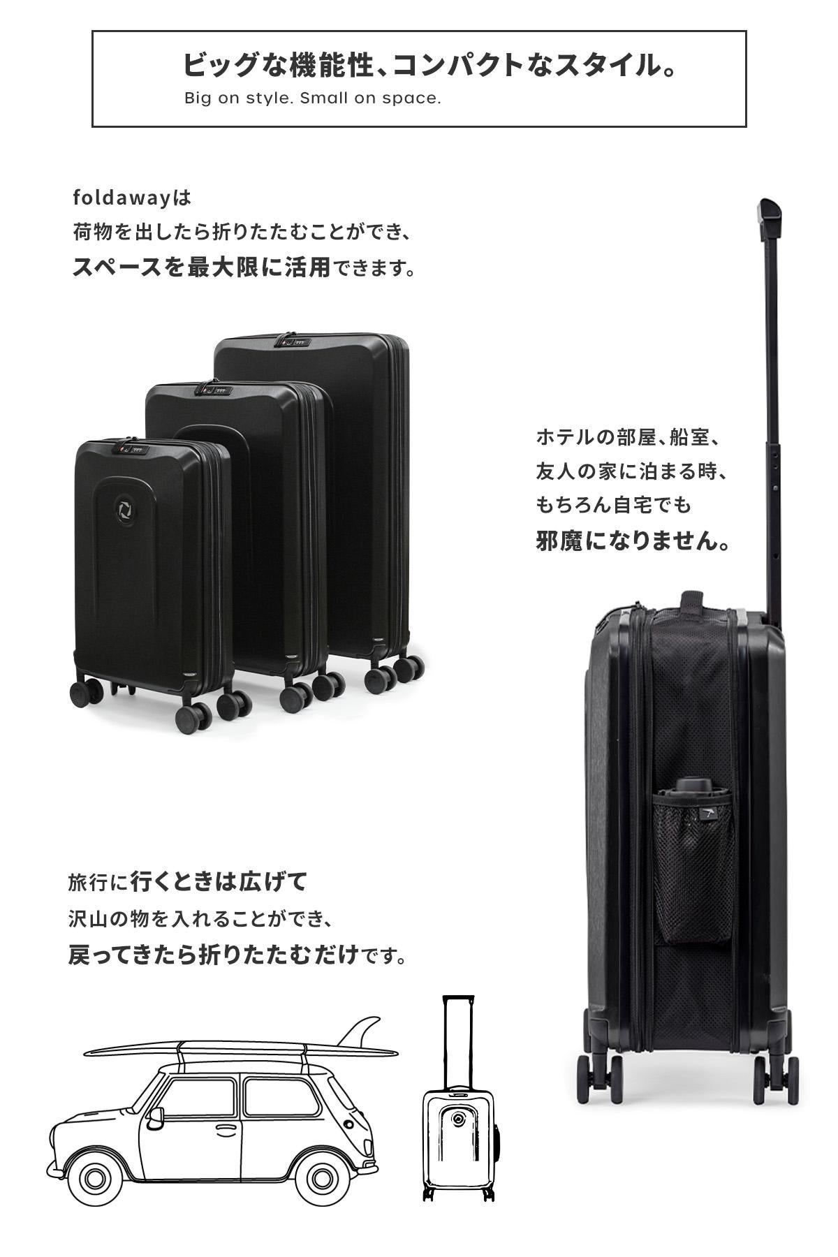 senz° センズ スーツケース 機内持ち込み 折り畳み 折りたたみ Sサイズ