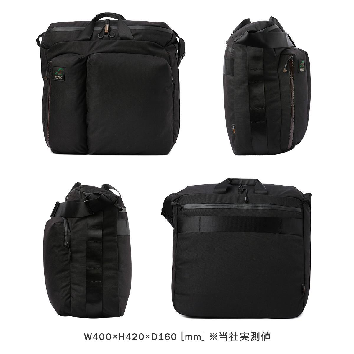 *❤大容量❤ *希少 黒レザー ショルダートートバッグ* アッソブ コーデュラ スタンダード トートバッグ 52L 特大 耐水 AS2OV