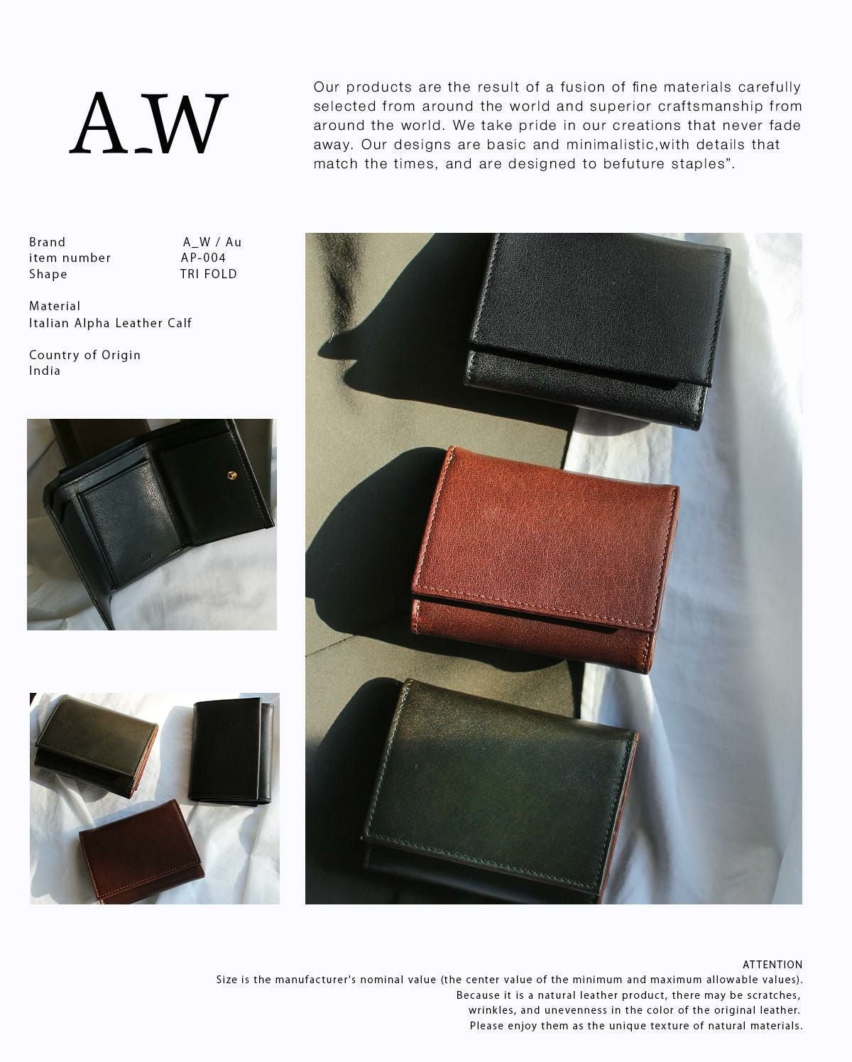 A_W  三つ折り財布  ap-004