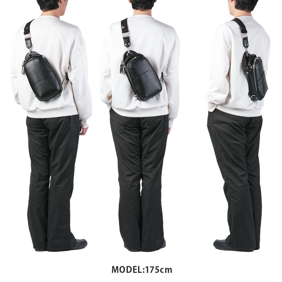 エルゴポック　ボディバッグ　ワキシングレザー　ブラック　斜め掛け　メンズ エルゴポック No.06 ワキシングレザー ボディバッグ ワンショルダー