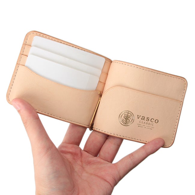 vasco マネークリップ 二つ折り財布 小銭入れ コインケース コードバン