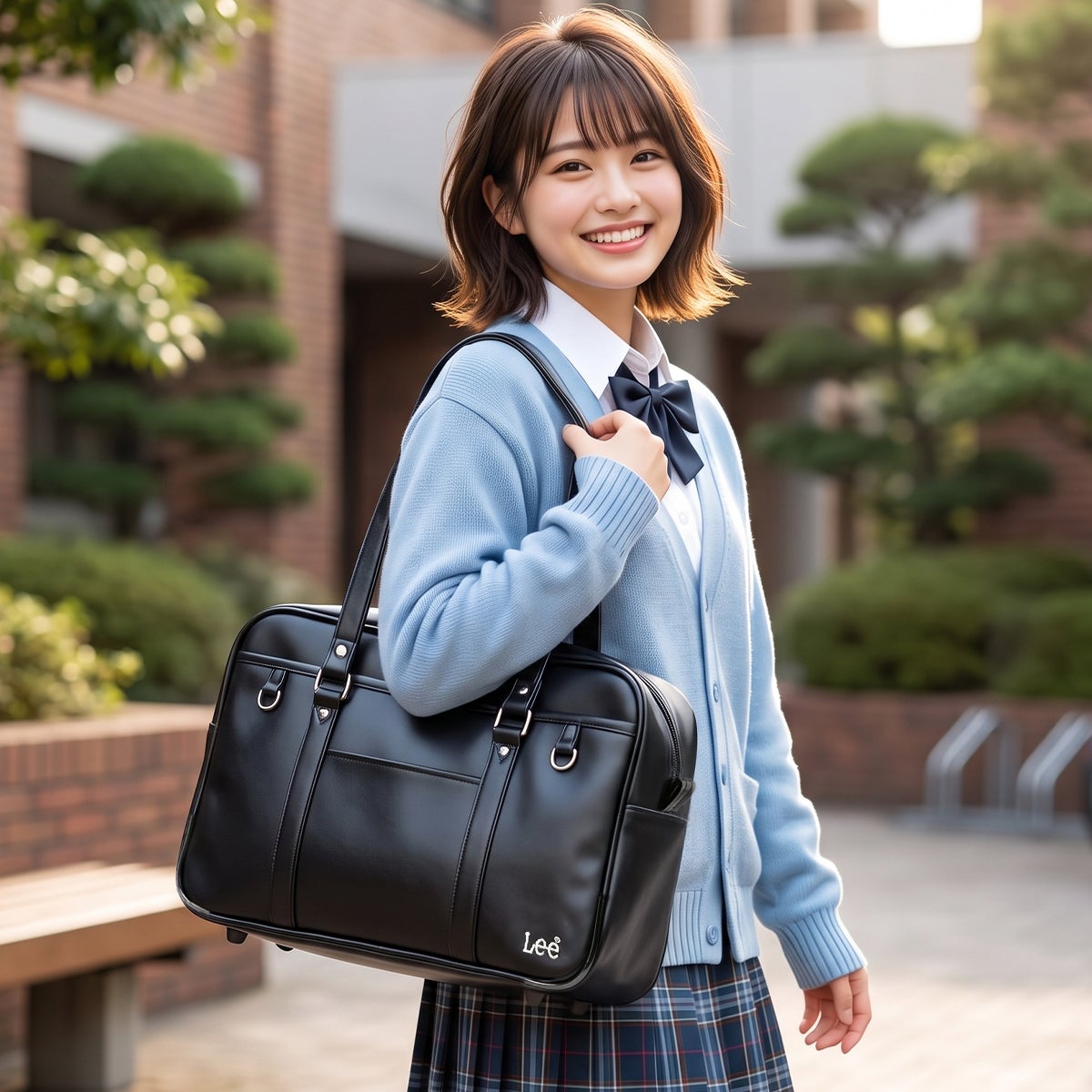 Lee リー スクールバッグ スクバ 茶色 ブラウン A4 320-4882 LINECPN