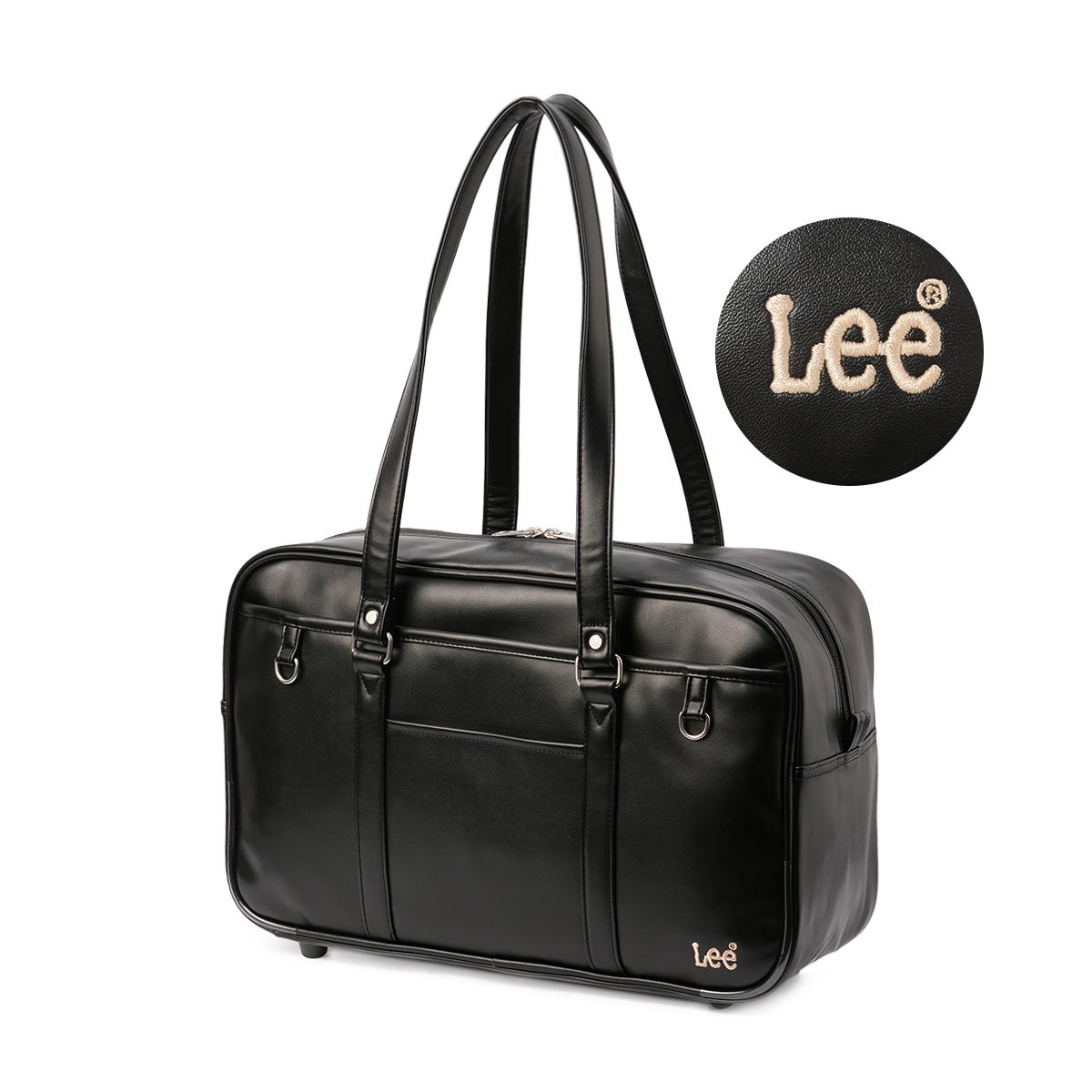 【未使用保管品】リーバイス キャンバス×レザー 2wayバッグ ブラック系 鞄 Lee リー スクールバッグ スクバ 茶色 ブラウン A4 320-4882 LINECPN