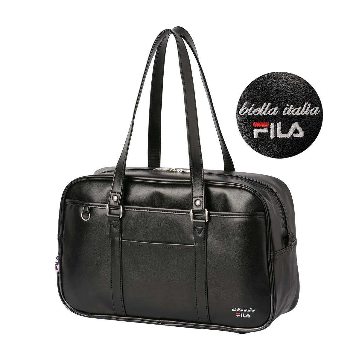 鷹谷深波と七島末利&着替えようスクールのフルセット　ラスト商品です 限定色 FILA フィラ スクールバッグ スクバ 茶色 ブラウン A4 7895