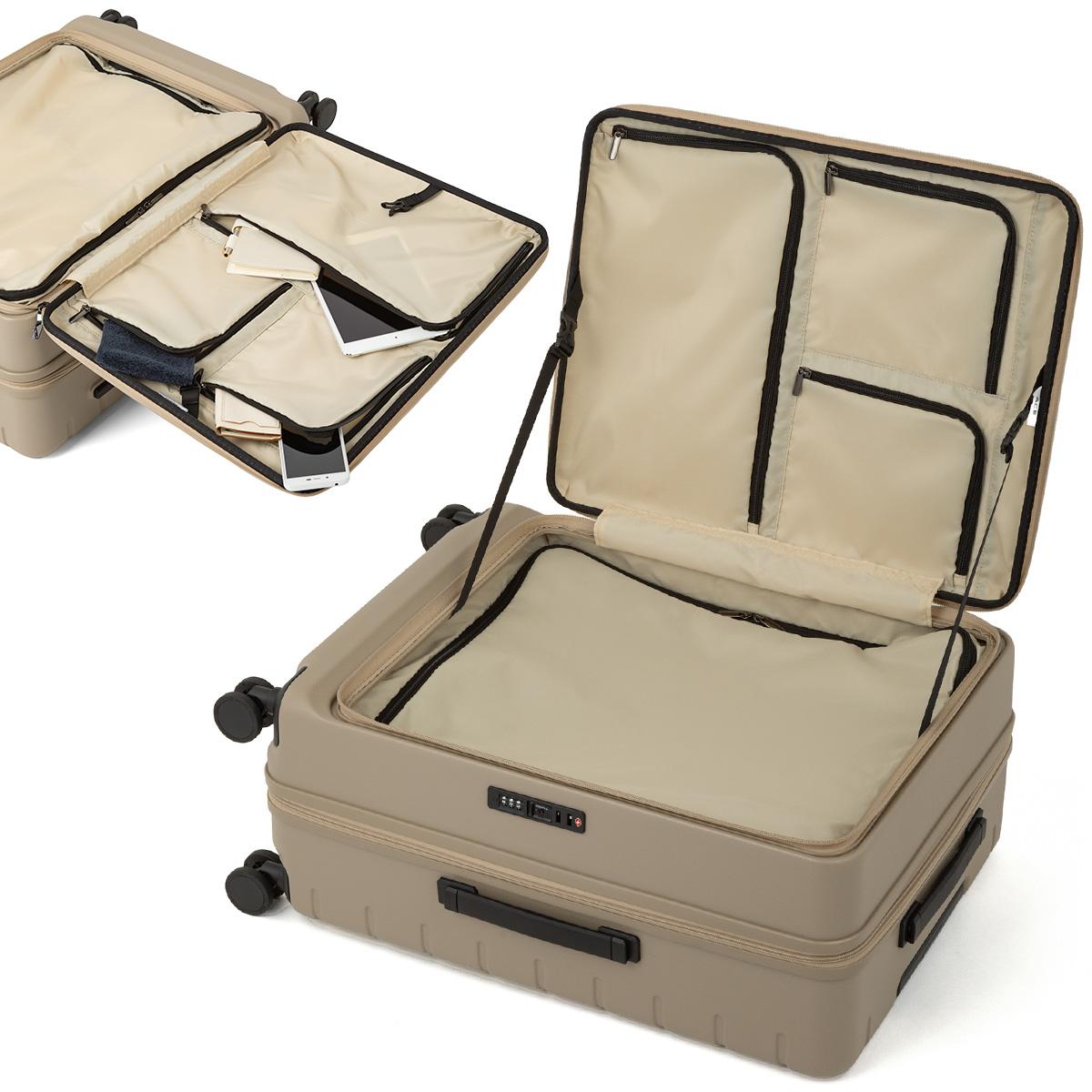 SPRING SALE]エース スーツケース Mサイズ 62L/71L フロントオープン