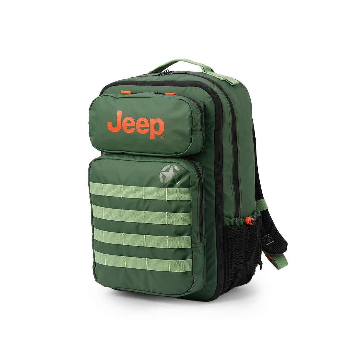 Jeep キッズリュック 緑色 ステッカー付き ジープ グレイシャー リュック バックパック 拡張 A4 B4 34L/39L PC