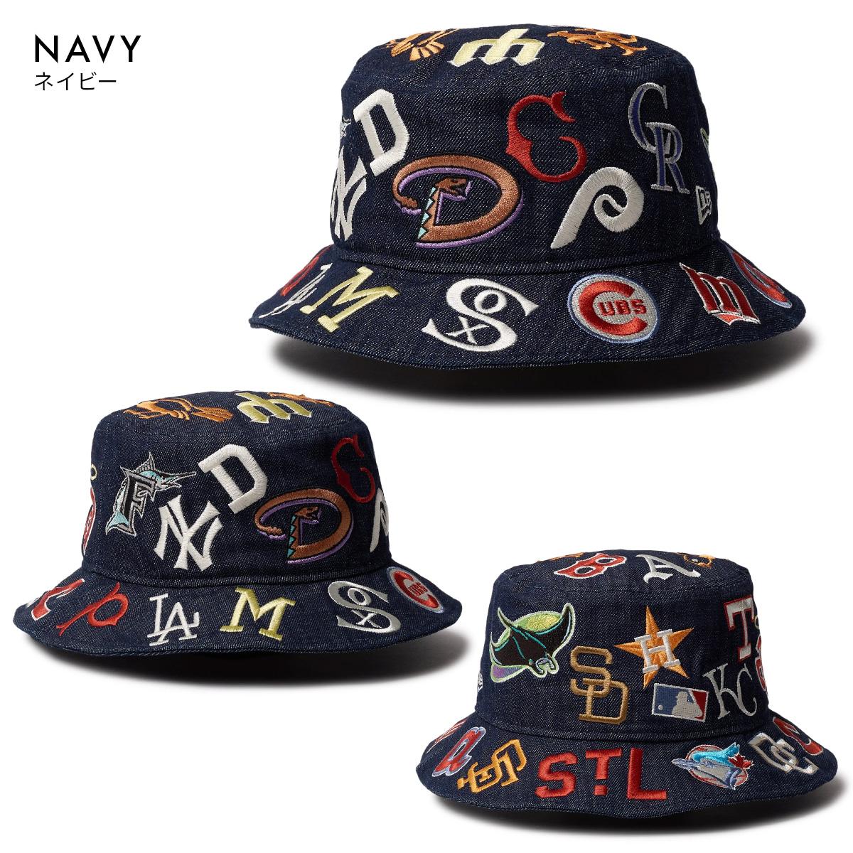 バケットハット ニューエラ TEAM all-over-mlb_1.jpg MLB ALLOVER LOGO 応援グッズ