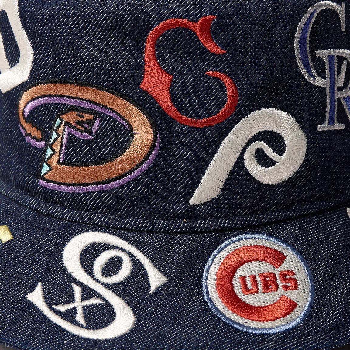 NEWERA MLBチームロゴ バケットハット ニューエラ バケットハット バケハ デニム 球団ロゴ 帽子 NEW ERA