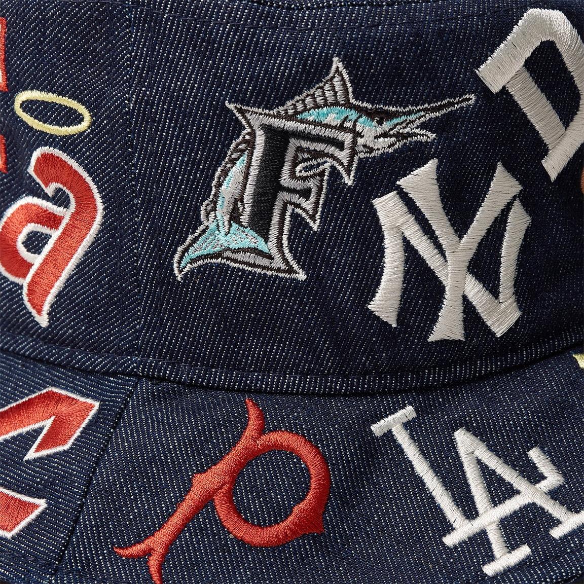 ニューエラ バケットハット バケハ デニム 球団ロゴ 帽子 NEW ERA