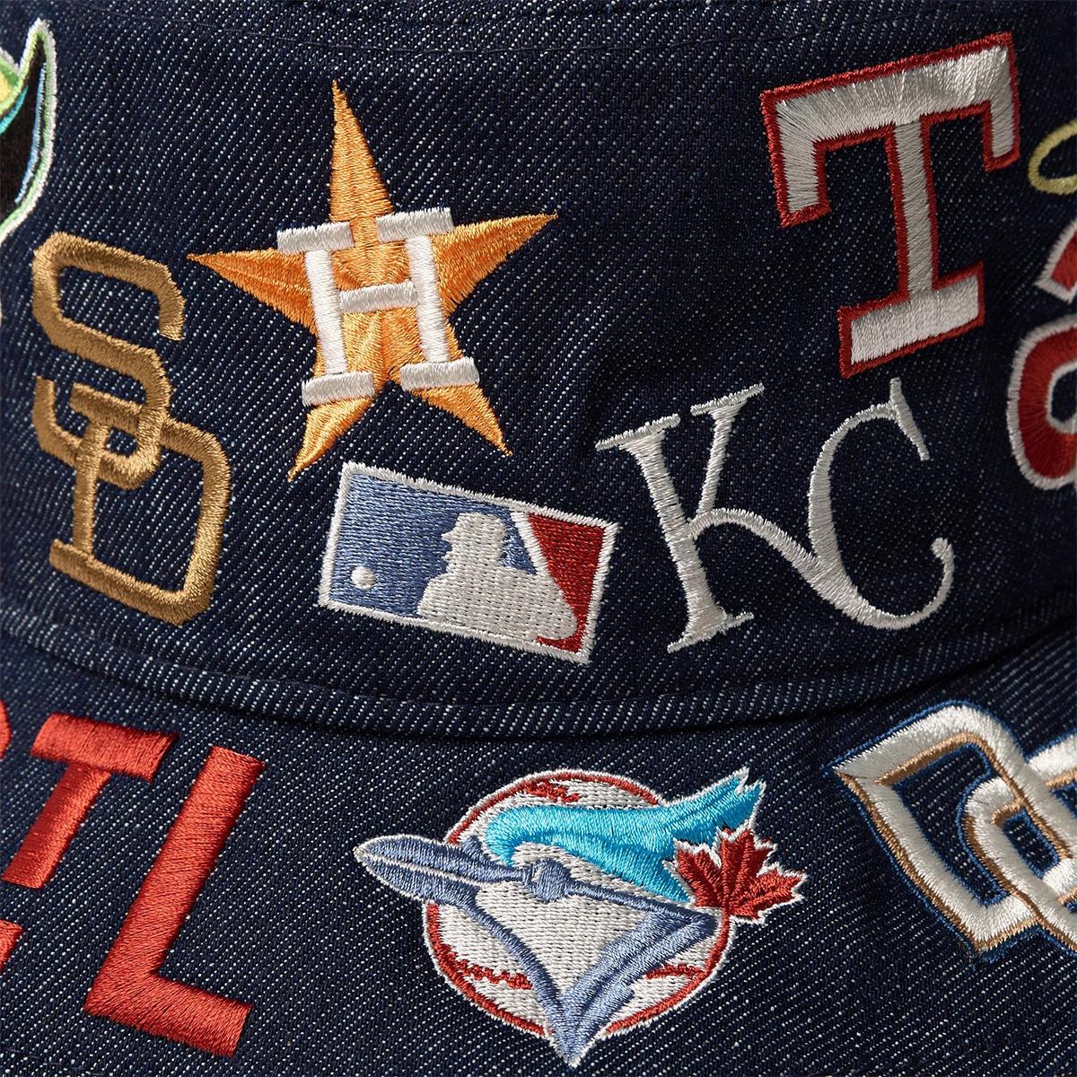 ニューエラ バケットハット バケハ デニム 球団ロゴ 帽子 NEW ERA