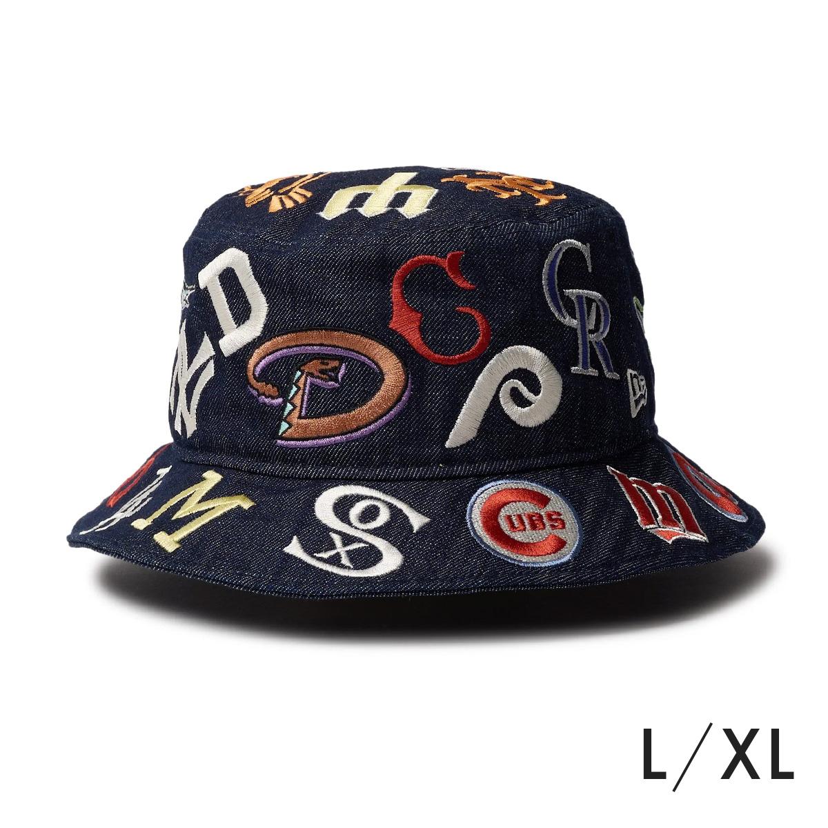ニューエラ バケットハット バケハ デニム 球団ロゴ 帽子 NEW ERA