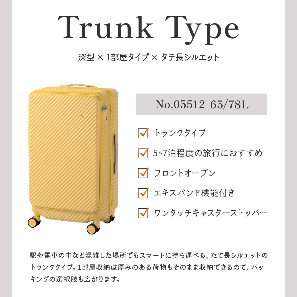 エース ハント ココント スーツケース Mサイズ Lサイズ フロント